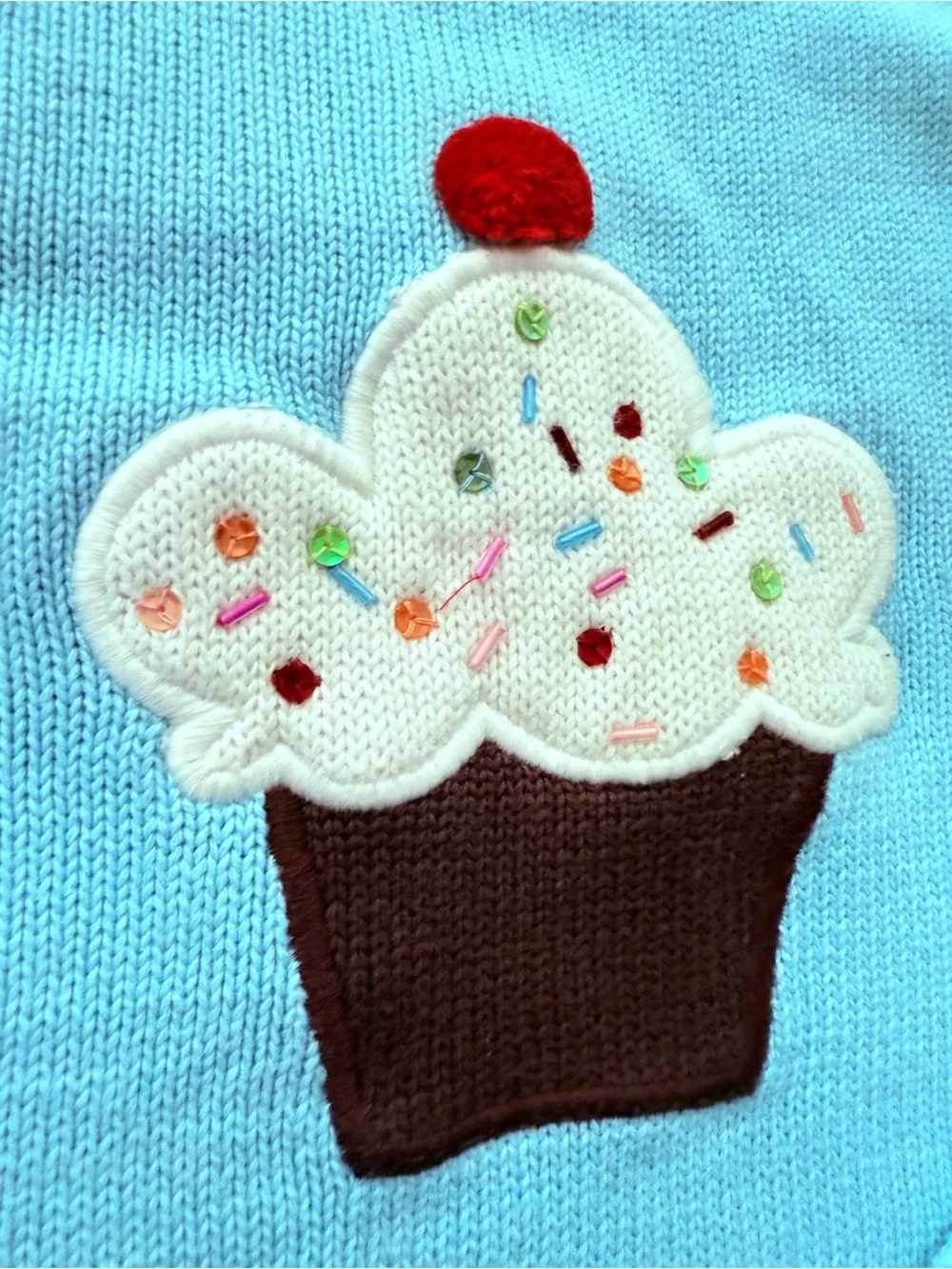Gymboree girls size 10 blue cupcake puff sleeve sweater